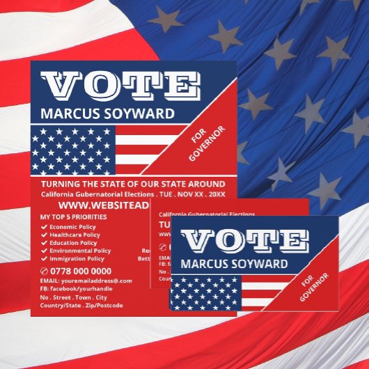 米国国旗のデザイン、政治運動家の広告 チラシ