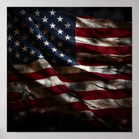 米国国旗のデジタルプリント ポスター (正面)