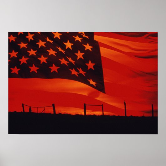 米国国旗のデジタル合成 ポスター (正面)