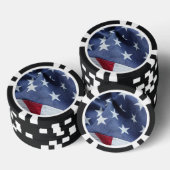 米国国旗のトランプのポーカーチップ ポーカーチップ (積み重ね)