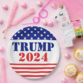 米国国旗のトランプ2024共和党紙プレート ペーパープレート (パーティー)