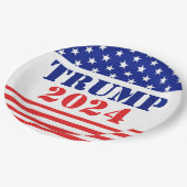 米国国旗のトランプ2024共和党紙プレート ペーパープレート (アングル)