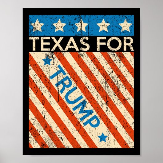 米国国旗のトランプ2024再選テキサス州・トランプ ポスター (正面)