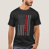 米国国旗のドキュメント米国国旗のヴィンテージ男性へパパ Tシャツ (正面)