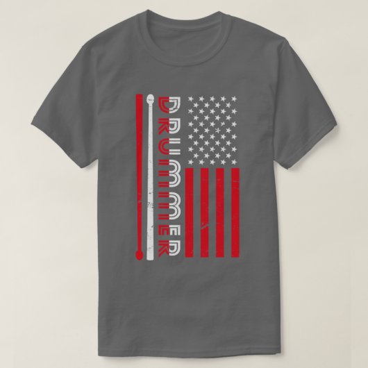 米国国旗のドラマー Tシャツ (デザイン正面)