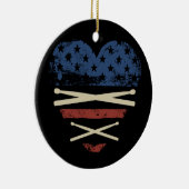 米国国旗のドラムスティックUSAドラマーヴィンテージ セラミックオーナメント (右)