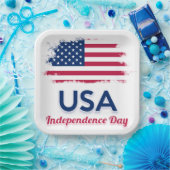 米国国旗のナプキン ペーパープレート (パーティー)