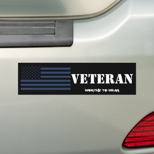 米国国旗のネイビーブルー – 退役軍人-衣服に値 バンパーステッカー (車上)
