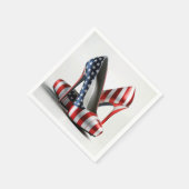 米国国旗のハイヒール スタンダードカクテルナプキン (角)