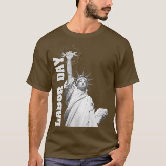 米国国旗のハッピーラバーデー自由の女神ダ Tシャツ