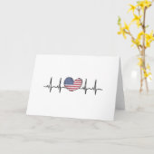 米国国旗のハートビートECG心電図検査 カード (黄色い花)