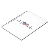 米国国旗のハートビートECG心電図検査 ノートブック (左側)