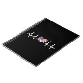 米国国旗のハートビートECG心電図検査 ノートブック (左側)