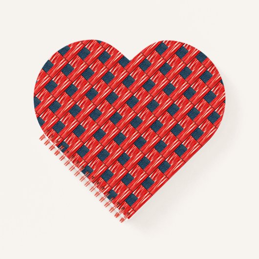 米国国旗のハート図形ノートブック ノートブック (正面)