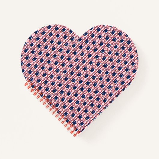 米国国旗のハート図形ノートブック ノートブック (正面)