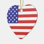 米国国旗のハート型 セラミックオーナメント (左)