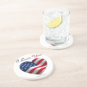 米国国旗のハート愛 コースター (側面)