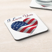 米国国旗のハート愛 コースター (左側)