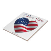 米国国旗のハート愛 タイル (側面)