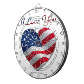 米国国旗のハート愛 ダーツボード (正面右)