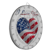 米国国旗のハート愛 ダーツボード (正面左)