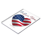 米国国旗のハート愛 ノートブック (左側)