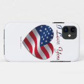 米国国旗のハート愛 Case-Mate iPhoneケース (裏面(横))