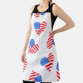米国国旗のハート水色シームレス。 エプロン (インサイチュ)