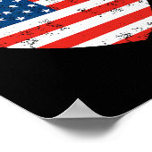 米国国旗のハート7月4日アメリカ愛国心 ポスター (角)