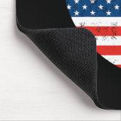 米国国旗のハート7月4日アメリカ愛国心 マウスパッド (コーナー)