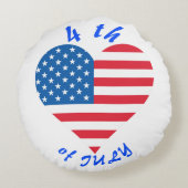 米国国旗のハート7月4日装飾用クッション ラウンドクッション (裏面)