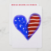 米国国旗のハート シーズンカード (正面/裏面)