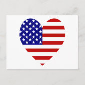 米国国旗のハート シーズンポストカード (正面)