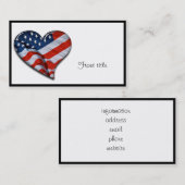 米国国旗のハート 名刺 (正面/裏面)
