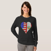 米国国旗のハート Tシャツ (正面フル)