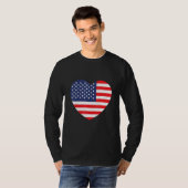 米国国旗のハート Tシャツ (正面フル)