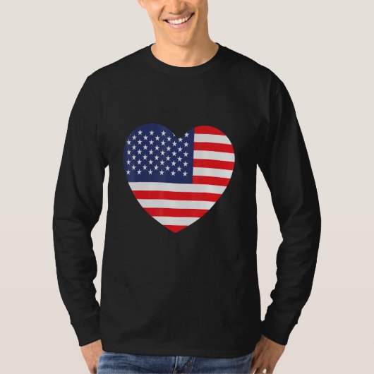 米国国旗のハート Tシャツ (正面)