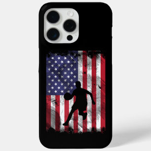 米国国旗のバスケットボールヴィンテージ愛国的な野球選手 iPhone 15 PRO MAXケース