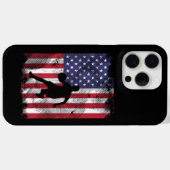 米国国旗のバスケットボールヴィンテージ愛国的な野球選手 Case-Mate iPhoneケース (裏面 (横))