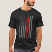 米国国旗のバスドライバー米国国旗のヴィンテージ男性へD Tシャツ (正面)
