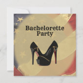 米国国旗のバチェロレッテ 招待状 (正面)