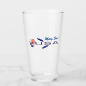 米国国旗のバラサイドブルーパーソナライズされた タンブラーグラス (正面)
