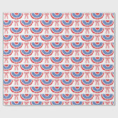 米国国旗のバンティングと弓アメリカの夏 ラッピングペーパー (フラット)