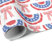 米国国旗のバンティングと弓アメリカの夏 ラッピングペーパー (ロールコーナー)