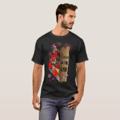 米国国旗のバーンドインザアメリカ愛国的なチキン Tシャツ (正面フル)