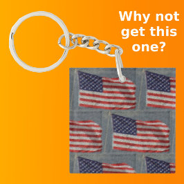 米国国旗のパターン赤白青 キーホルダー