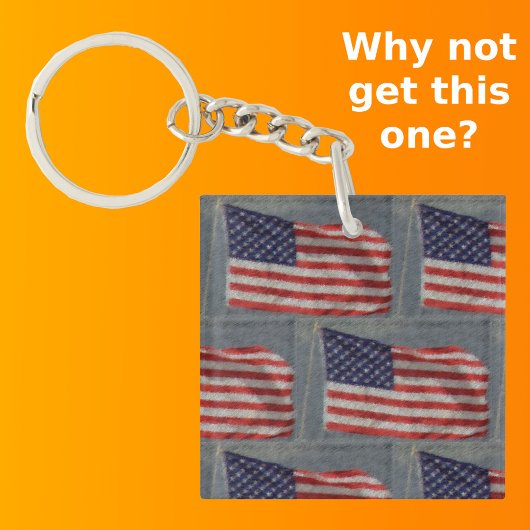 米国国旗のパターン赤白青 キーホルダー