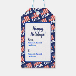 米国国旗のパターン ギフトタグ