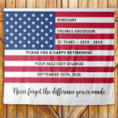 米国国旗のパーソナライズされた軍隊退職 タペストリー