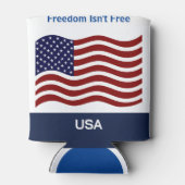 米国国旗のパーソナライズ名&文字Tall Seltzer 缶クーラー (裏面)